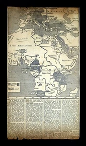 1916 London Daily News Map WWI Colonial Africa Wars Egypt Cameroon Togoland etc - Picture 1 of 3