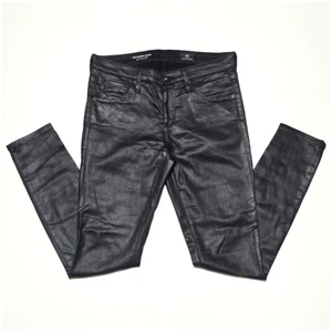 Adriano Goldschmied The Legging Ankle Super Skinny Black Wet Look Jeans Size 26R - Picture 1 of 17