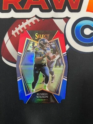 2021 Select Russell Wilson Premier Level Red Blue Prizm Die-Cut #130 Seahawks - Image 1 of 2