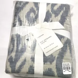 Edredón Pottery Barn Ikat Jacquard Sham Azul Estándar 26 x 20” Funda de Almohada Nueva - Imagen 1 de 4