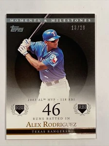 2007 Topps Moments and Milestones Nero #28-46 Alex Rodriguez/RBI 46 - Foto 1 di 3