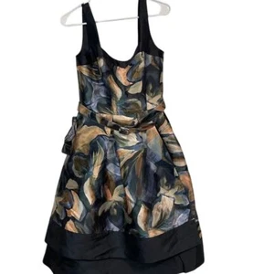Kay Unger Dual Nature knielanges geblümtes Fit & Flare Midikleid neu mit Etikett Größe 8 - Bild 1 von 12