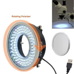 96 Bulbs Illuminator Polarizing Polarizer LED Ring Light For Microscope Camera - Picture 1 of 9