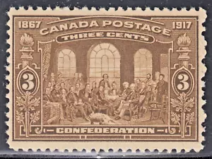 Canada 3c Confederation, Scott 135, VF MNH, catalogue - $210 - Picture 1 of 2