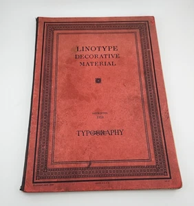 Vintage 1929 Linotype Decorative Material Book Typography Mergenthaler Linotype - Picture 1 of 12