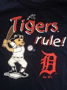 Neu mit Etikett Majestic® Detroit "TIGERS RULE!" Jungen Kleinkind Säugling 12 Monate 12M T-Shirt - Bild 1 von 3