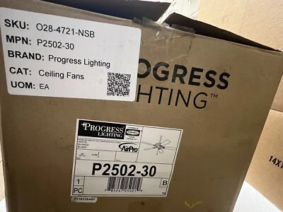 NEW Progress Lighting P2502-30 AirPro Ceiling Fan White - Image 1 of 2