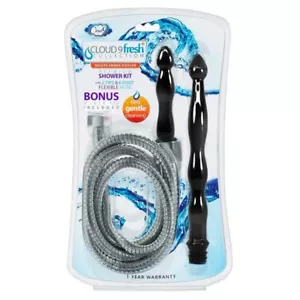 CLOUD 9 FRESH DELUXE ENEMA PREMIUM SHOWER KIT 2 TIPS & 6 FT STAINLESS HOSE - Picture 1 of 5
