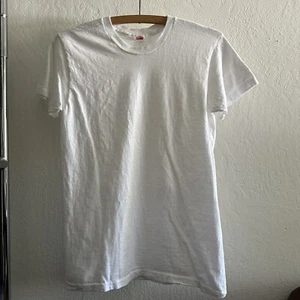 Vintage 60s 70s Hanes White T Shirt Size M - Picture 1 of 5