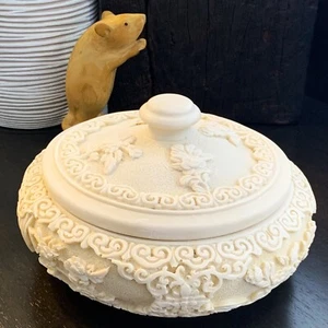 Chinese Large Carved  LIDDED TRINKET BOWL 19cmW 2.2kg - Picture 1 of 14