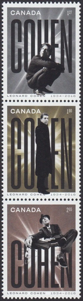 Canada 2019 #3195d,e,f MNH - COHEN - Singer - Strip 3 Diff Value stamps from MS - Image 1 of 1