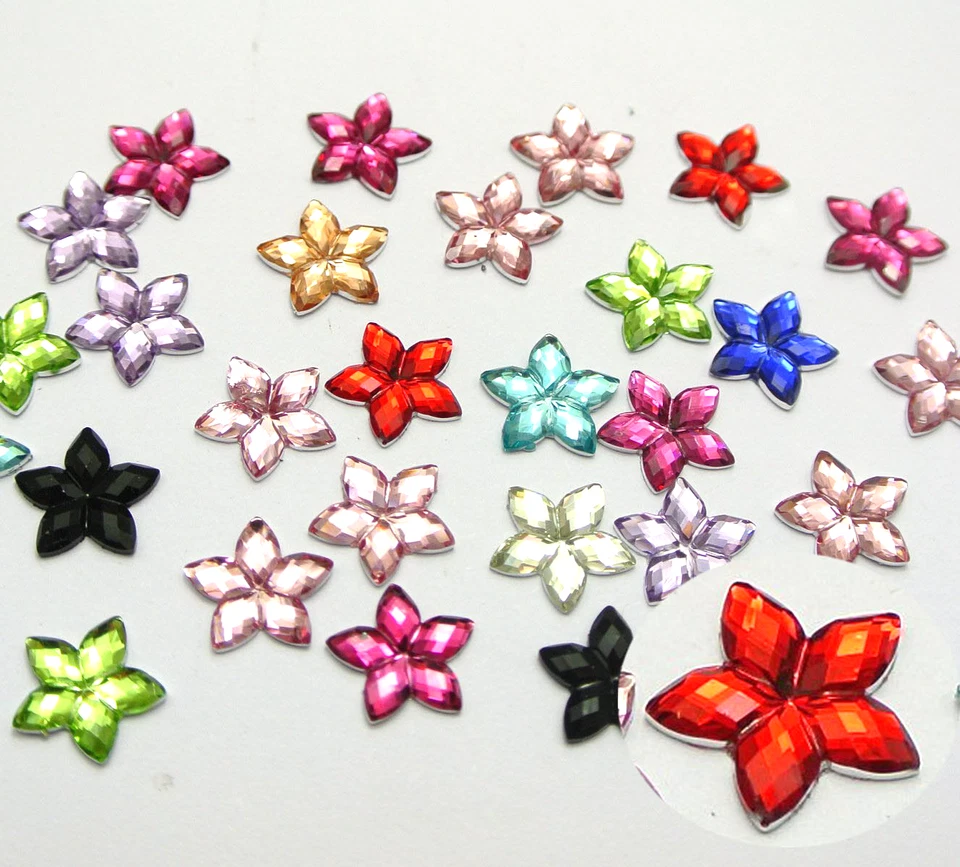 500 pedras preciosas de strass estrela facetada traseira plana acrílica cor mista 8mm - Imagem 1 de 4