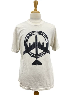 Мужская футболка Fly Society белая с графическим большим логотипом Don't Trust Anyone размер Large L - Изображение 1 из 4