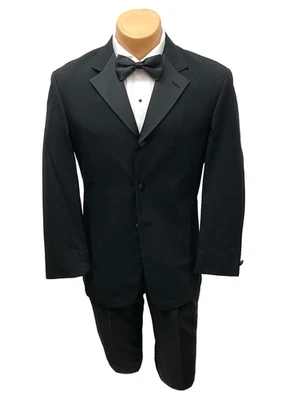Men's Tallia Uomo Black Tuxedo Jacket with Pants Wool with Satin Notch Lapels - Image 1 of 4