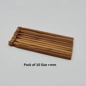 Bamboo Crochet Hook 6.5 mm Pack of 10 - Picture 1 of 4