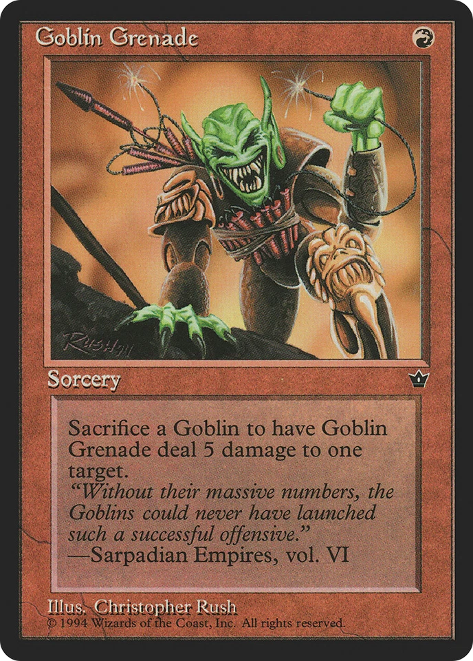 Goblin Grenade (Rush) (HP) Fallen Empires FEM Magic MTG - Image 1 of 1