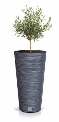 Kunststoff Rillen Blumen Topf anthrazit - 58x30 cm - Pflanz Kübel Säule konisch - Bild 1 von 3