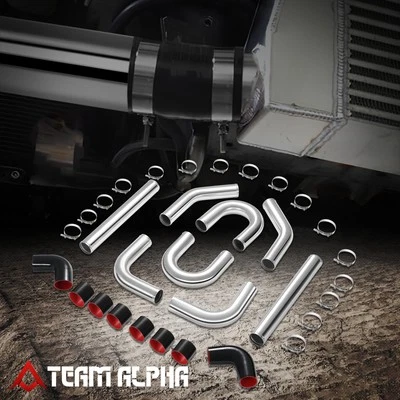 Kit de tubo intercooler 3"OD 23,65"L reto 45-180 graus tubo com braçadeiras em T - Imagem 1 de 4