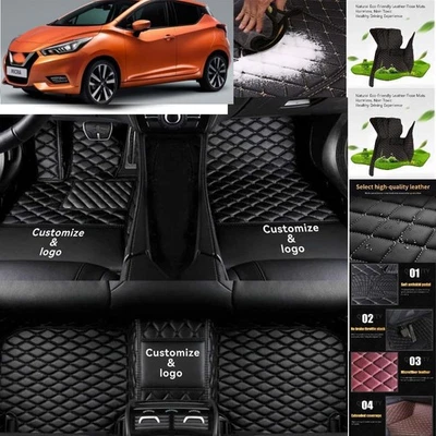 For Nissan MICRA Car Floor Mats Custom Waterproof Luxury Carpets Auto Liner - Imagem 1 de 4