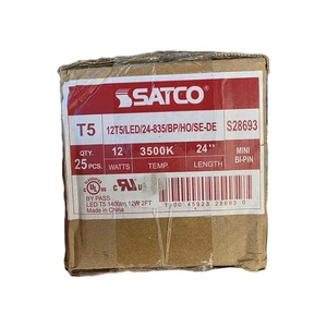 Satco S28693 LED T5 Bulb - 12T5/LED/24-835/BP/HO/SE-DE 1 Pack OF 25 BULBS - Picture 1 of 6