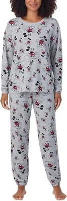 Acogedor conjunto de pijama para mujer Disney Mickey Mouse gris 2 piezas, talla mediana 8-10 - NUEVO Foto 1 de 3
