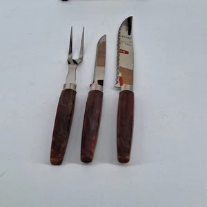 Vintage Regent Sheffield Besteck Schnitzset Bakelit 3-teiliges Set Originalkarton - Bild 1 von 8