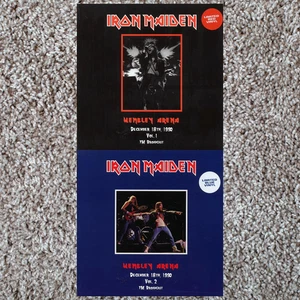 Iron Maiden Wembley Arena 1990 Vol 1 Red Vinyl + Vol 2 Blue Vinyl Live 2LP Lot - Imagen 1 de 6