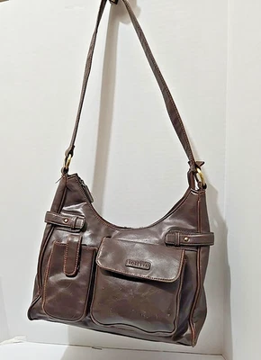 De Colección Rosetti Marrón Imitación Cuero Bolso de Hombro Cartera - Bolsillo Exterior 24" Str Foto 1 de 4