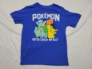 Blue Pokemon Gotta Catch 'Em All Short Sleeve T-Shirt Youth Small 6/7 - Picture 1 of 12