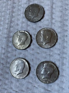 Lotto 5 Monete 1/2 Dollaro Argento Kennedy 68/67 - Foto 1 di 2