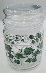 Vintage 90er Home Interiors grüne Efeu Rebe und weißes Rankgitter Kanister mit Deckel - Bild 1 von 13