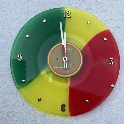 Bob Marley & The Wailers Legend Vinyl LP Wall Clock Tri-Color Reggae 12 Inch - Image 1 of 4