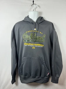 Oakland Athletics Hoodie Sweatshirt Grey Majestic Therma Base MLB Size Large - Picture 1 of 6