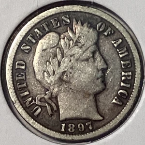 1897 Barber Dime - Picture 1 of 2