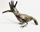 Brutalist Metal Hand Made Art Bird Sculpture ~ Road Runner 9x7