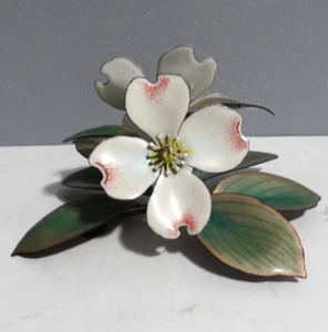 Vintage Bovano Flower Sculpture Figurine Enameled Copper - Picture 1 of 10