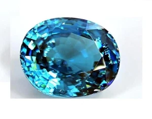 Grande Pietra Zircone Blu Ovale 5,50 Cts Pietra Sciolta - Foto 1 di 8