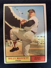 1961 Topps Baseball #16 Billy Muffett, Boston Red Sox, Vintage Baseball Card