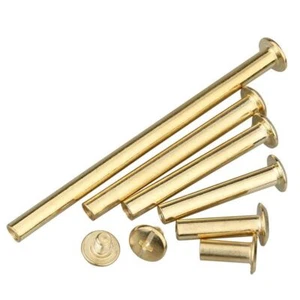 5mm Brass Plated Chicago Screw Posts Binding Screws Binder Posts Leather Rivets - Picture 1 of 5