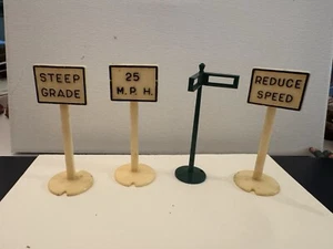 PLASTICVILLE  STREET SIGNS 4 total Circa 1940s- 50s - Picture 1 of 8