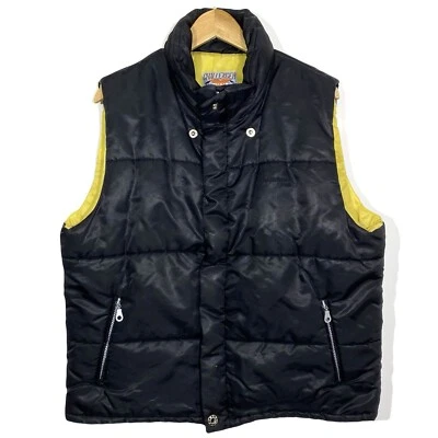 Doudoune Puffer Sans Manches Noir x Jaune Vintage 90’s - Photo 1/4