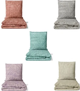 Bettwäsche 135x200 Mikrofaser Bett Kissen Bezug Paspel Meliert UNI Dekokissen - Bild 1 von 32