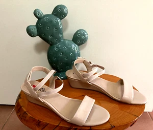 I Love Billy-Braseto-Nude Beige Wedge Heel Ankle Strap Sandal EU40-AU-US8-UK6 - Picture 1 of 13