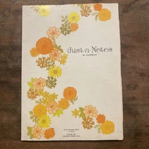 10 Vintage Schreibwaren nur eine Notiz aktuell inkl. orange Mama Blumen Karten Gold Siegel - Bild 1 von 5