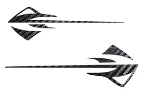 2X Stingray C7 Badge Logo Decal Sticker Fits Corvette - Crabon Fiber 3D Vinyl - Picture 1 of 1