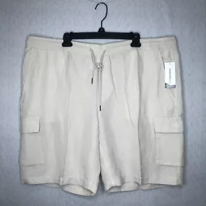 Cubavera Mens Linen Blend Pull On Cargo Shorts 10" Inseam Silver Lining Size XXL - Picture 1 of 16