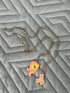 MY LITTLE PONY FIM TWO PENDANT NECKLACE (FLUTTERSHY) Cutie Mark Used - Picture 1 of 7