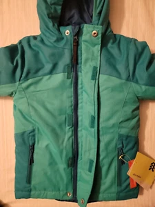 Boys Green 3-1 Jacket XS Hooded All In Motion Zipper Wind Resistant - Picture 1 of 13