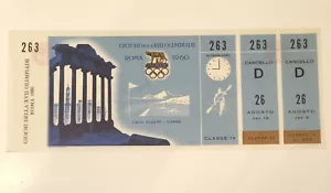 1960 Roma Canoa Olimpica biglietto completo inutilizzato 26 agosto - Foto 1 di 2