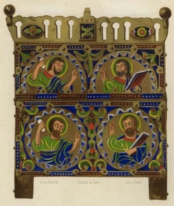 Barbat Cathédrale de Châlons en Champagne Chasse Byzantine lithopgraphie XIXe - Picture 1 of 2